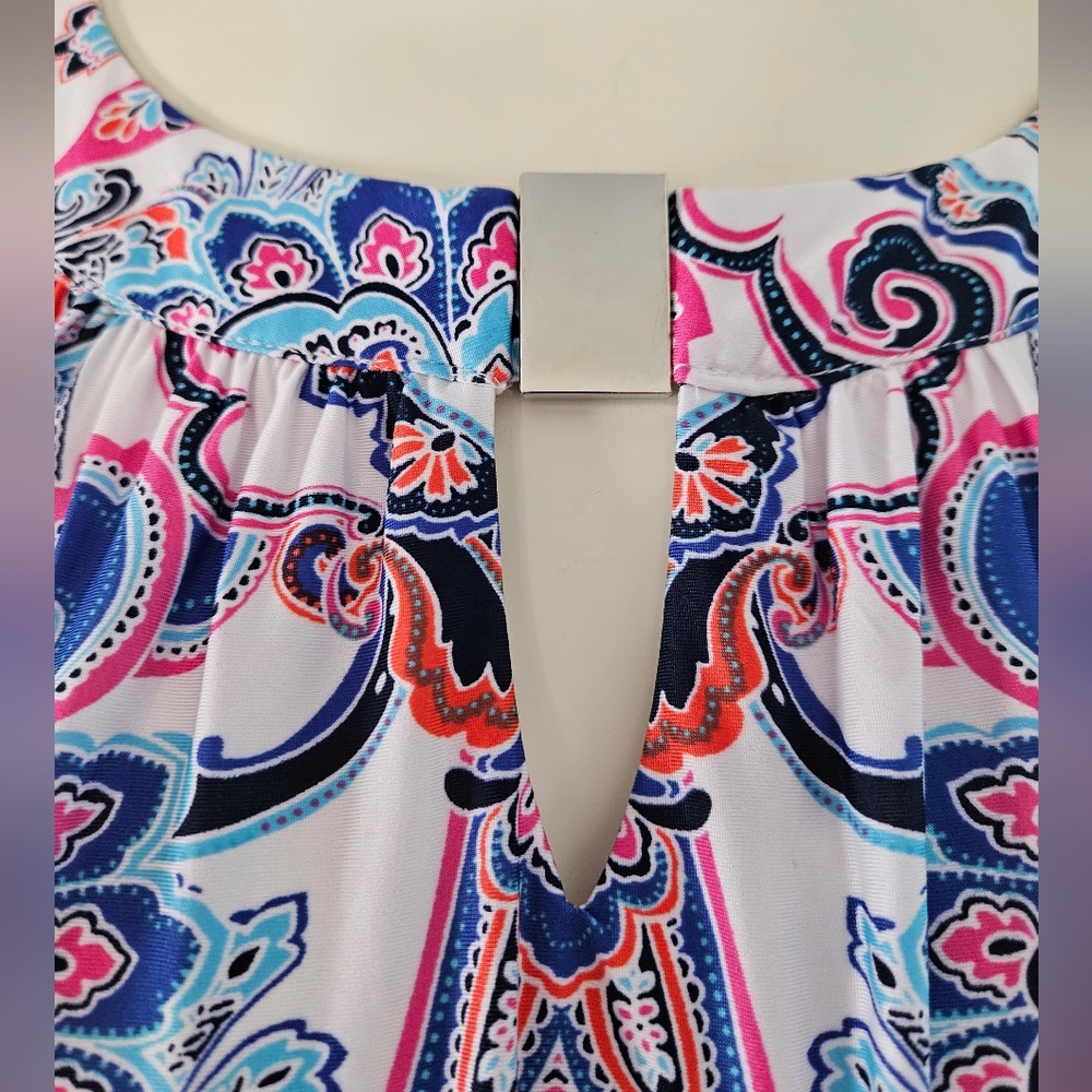 Ruby Rd. Cinched Sleeveless Paisley Dress - Picture 6 of 12